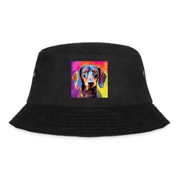 Dackel Pop Art - Bucket Hat - Schwarz - Vorne - Lela (165cm)