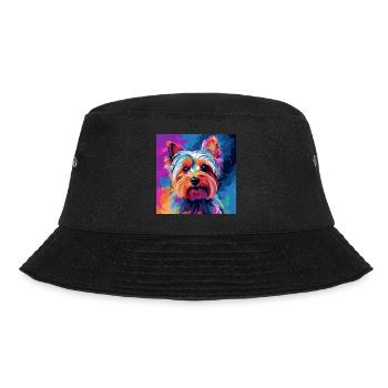 Yorkshire Terrier Pop Art - Bucket Hat - Schwarz - Vorne - Lela (165cm)