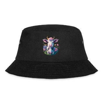 Kuh - Bucket Hat - Schwarz - Vorne - Lela (165cm)
