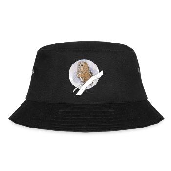 Little owl on pattern in pastel colors - Bucket Hat - black - Front - Lela (165cm)