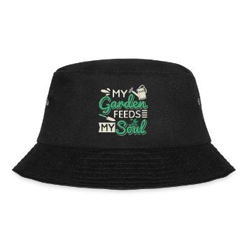 Mein Garten nährt meine Seele - Bucket Hat - Schwarz - Vorne - Lela (165cm)