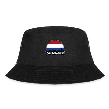 Groningen Niederlande Flagge Skyline Silhouette Trav - Bucket Hat - Schwarz - Vorne - Lela (165cm)