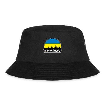 Charkiw Ukraine Flagge Skyline Silhouette Reisen - Bucket Hat - Schwarz - Vorne - Lela (165cm)
