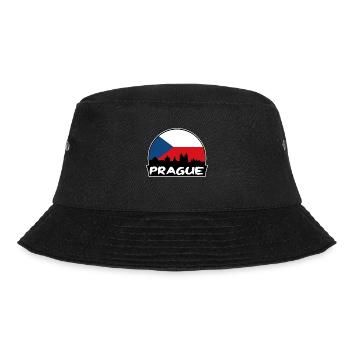 Prag Tschechien Flagge Skyline Silhouette Reisen - Bucket Hat - Schwarz - Vorne - Lela (165cm)