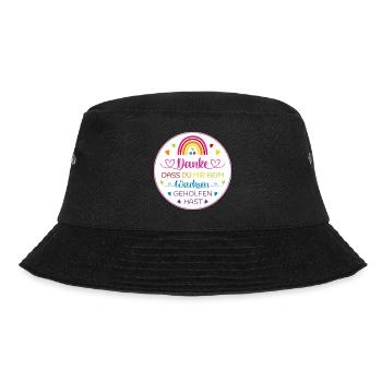Danke dass Du mir beim Wachsen geholfen hast - Bucket Hat - Schwarz - Vorne - Lela (165cm)
