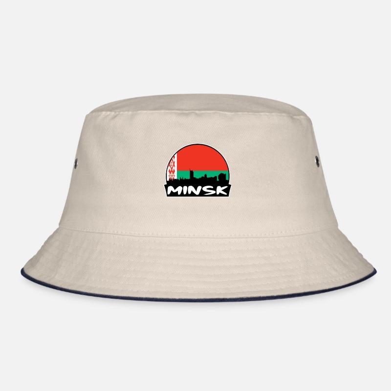 Minsk Belarus Flag Skyline Silhouette Travel Bucket Hat