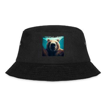 Bär Selfie im Unterwasserreich - Bucket Hat - Schwarz - Vorne - Lela (165cm)