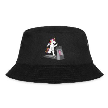 Sportliches Einhorn auf dem Laufband - - Bucket Hat - Schwarz - Vorne - Lela (165cm)