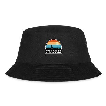 Straßburg Frankreich Flagge Skyline Reisesouvenir - Bucket Hat - Schwarz - Vorne - Lela (165cm)