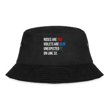 Roses are red, violets are blue unexpected '{' - Bucket Hat - Schwarz - Vorne - Lela (165cm)