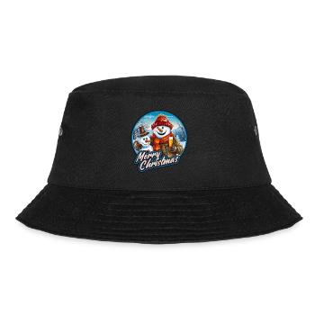 Lustiger Schneemann mit Bier Weihnachtsfest - Bucket Hat - Schwarz - Vorne - Lela (165cm)
