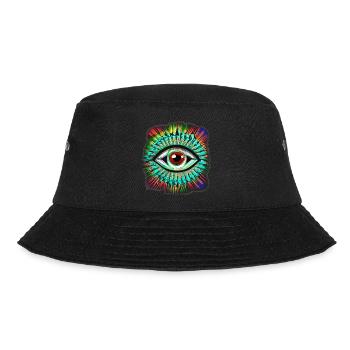 Psychedelisches Auge - Bucket Hat - Schwarz - Vorne - Lela (165cm)