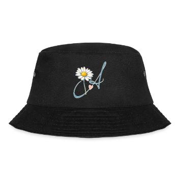 Buchstabe A Gänseblümchen Herz - Bucket Hat - Schwarz - Vorne - Lela (165cm)