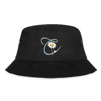 Letter C Daisy Heart - Bucket Hat - black - Front - Lela (165cm)