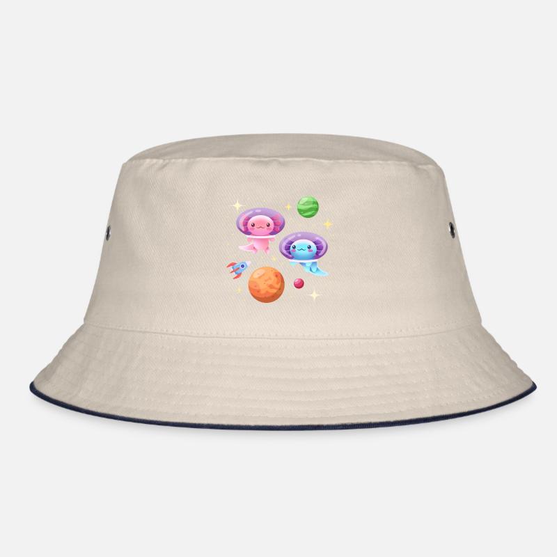 Axolotl Astronauts Design for Axolotl Lovers Bucket Hat