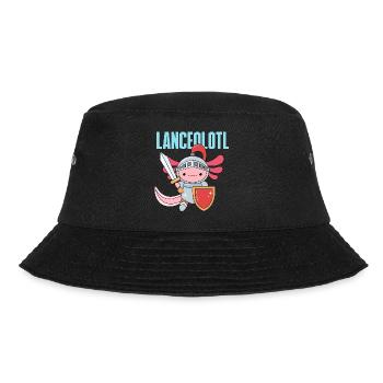 Lanceolotl Pun Design for Axolotl Lovers - Bucket Hat - black - Front - Lela (165cm)