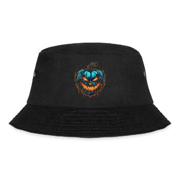 Gruseliger Bunter Halloween Kürbis - Bucket Hat - Schwarz - Vorne - Lela (165cm)