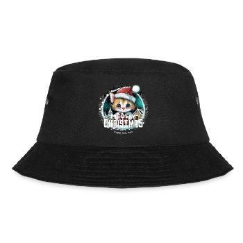 Christmas Cat - Meowy Christmas - Bucket Hat - black - Front - Lela (165cm)