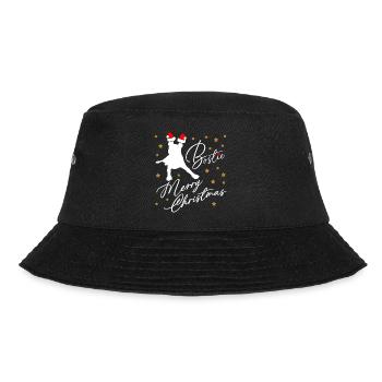 Boston Terrier avec chapeau de Père Noël et étoiles - Bob - noir - Devant - Lela (165cm)