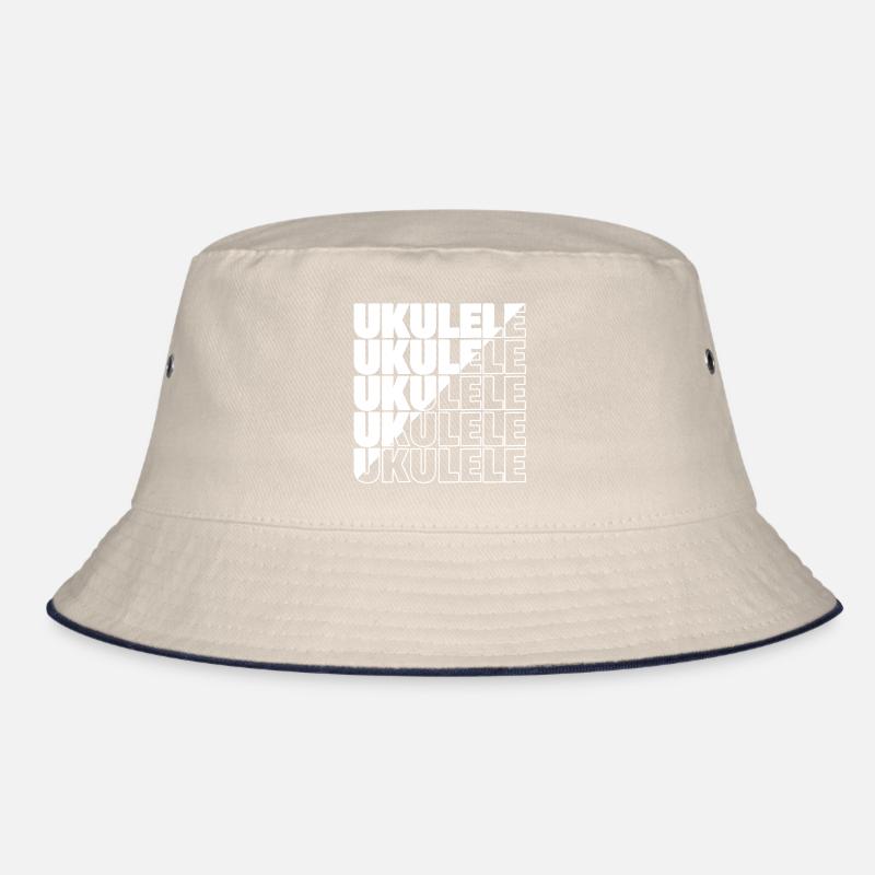 Ukulele typography diagonal Bucket Hat