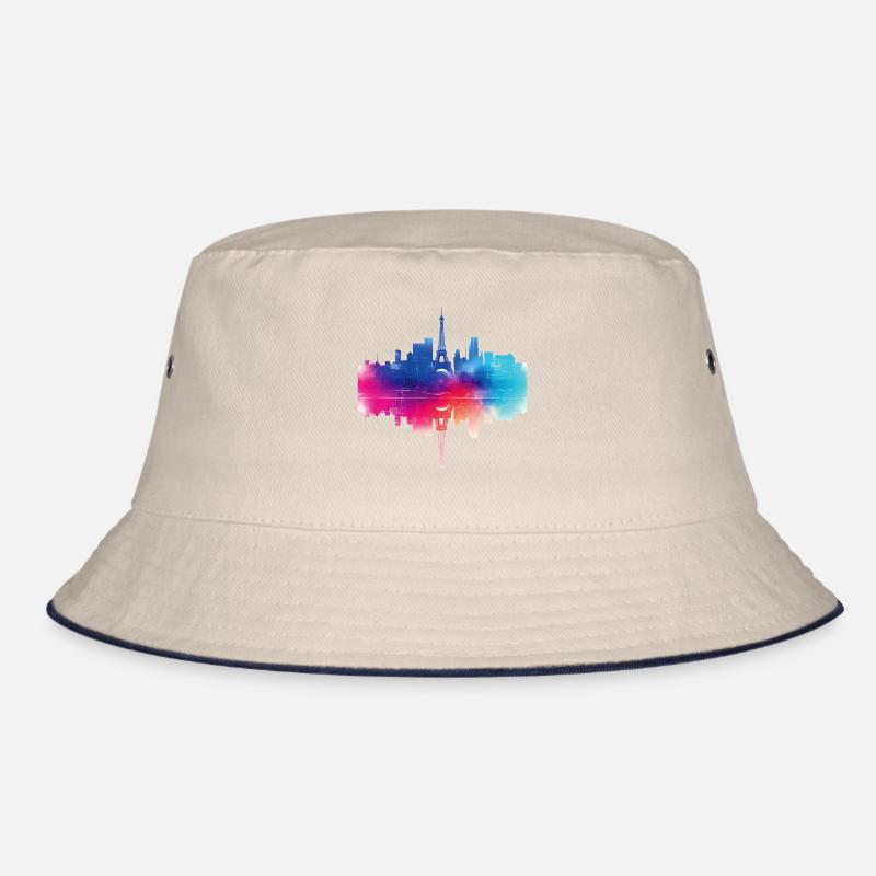 Paris Skyline Bunt Eiffelturm Frankreich Stadt Bucket Hat