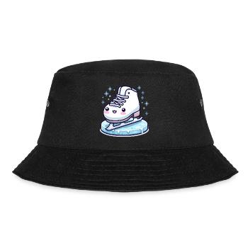 Schlittschuhlaufen Kawaii - Bucket Hat - Schwarz - Vorne - Lela (165cm)