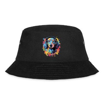 Teckel coloré avec des écouteurs - Bob - noir - Devant - Lela (165cm)