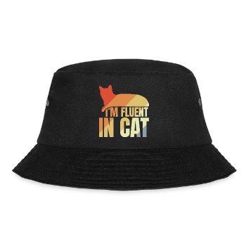 I'm Fluent In Cat - Bucket Hat - Schwarz - Vorne - Lela (165cm)