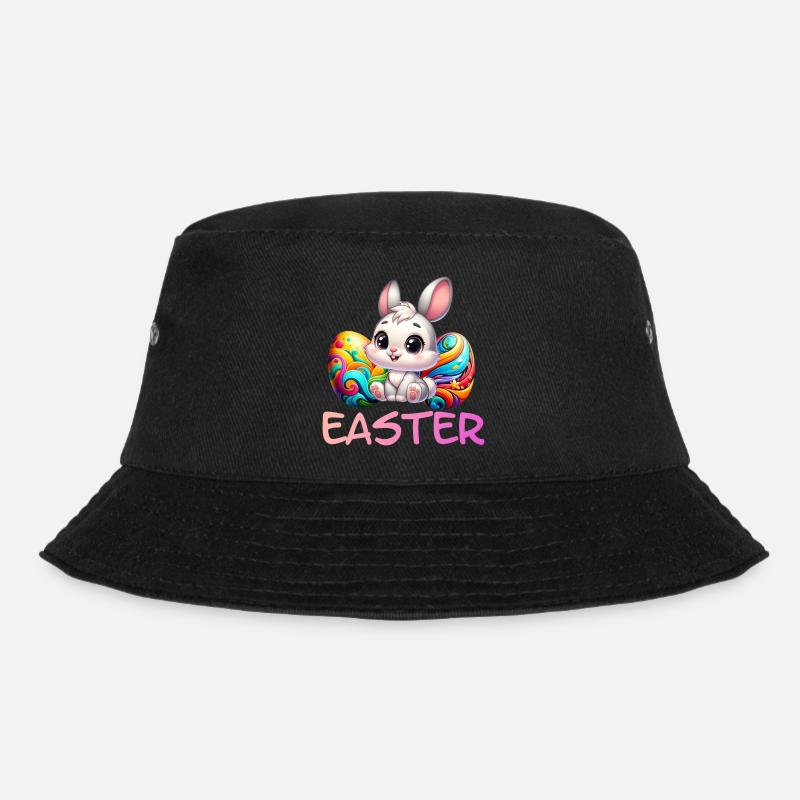 Lapin de Pâques avec des œufs de Pâques - Bob - noir