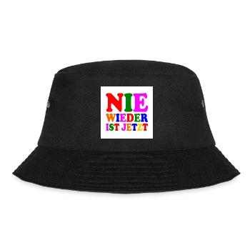 Nie wieder ist jetzt - Bucket Hat - Schwarz - Vorne - Lela (165cm)