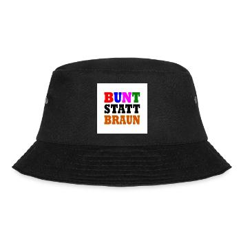 Bunt statt braun - Bucket Hat - Schwarz - Vorne - Lela (165cm)