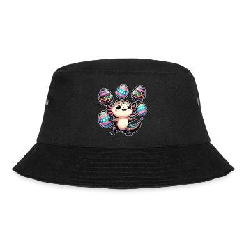 Axolotl Juggler Easter Eggs - Bucket Hat - black - Front - Lela (165cm)