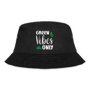 Nur grüne Vibes - Bucket Hat - Schwarz - Vorne - Lela (165cm)