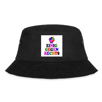 Einig gegen rechts - Bucket Hat - Schwarz - Vorne - Lela (165cm)