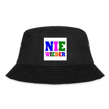 Nie wieder - Bucket Hat - Schwarz - Vorne - Lela (165cm)