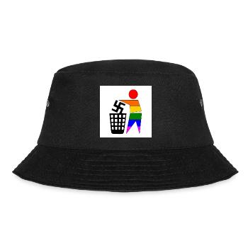 halte deine umwelt sauber - gegen rechts - Bucket Hat - Schwarz - Vorne - Lela (165cm)