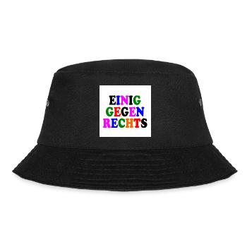 Einig gegen rechts - Bucket Hat - Schwarz - Vorne - Lela (165cm)