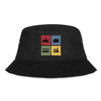 Modeleisenbahn Zug Eisenbahn retro-Lok - Bucket Hat - Schwarz - Vorne - Lela (165cm)