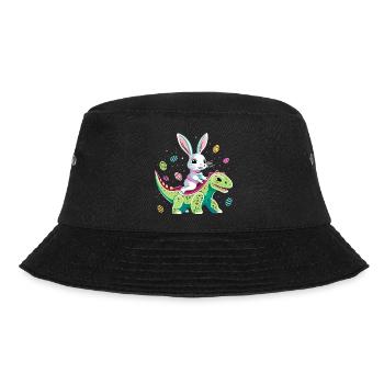 Easter Bunny Rides Dinosaur - Bucket Hat - black - Front - Lela (165cm)