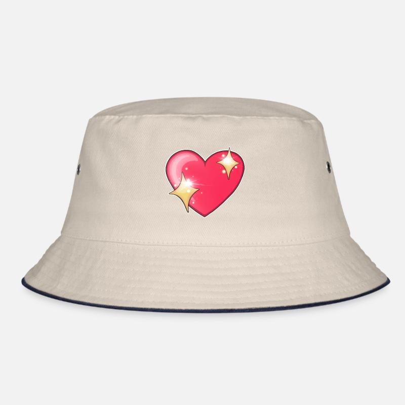 red yellow glittering heart Bucket Hat