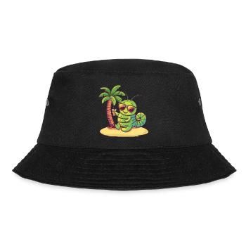 Worm Summer Beach Vacation - Bucket Hat - black - Front - Lela (165cm)
