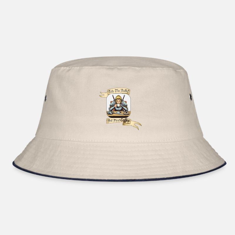 INTO THE BATTLE BUT FIRST COFFEE Bucket Hat
