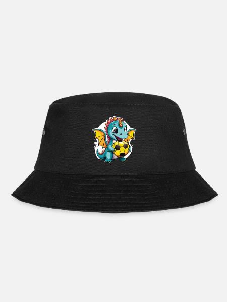 01 Baby Drache mit Fußball lustig Kinderbild - Bucket Hat - Schwarz