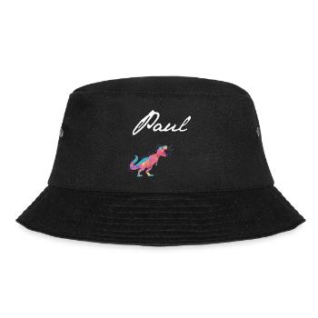 PAUL - Beautiful boy name with dinosaur - Bucket Hat - black - Front - Lela (165cm)