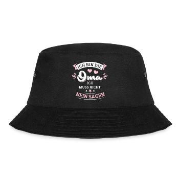 Ich bin die Oma ich muss nicht nein sagen - Bucket Hat - Schwarz - Vorne - Lela (165cm)