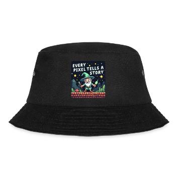 Every Pixel Tells a Story - Retro Gaming - Bucket Hat - black - Front - Lela (165cm)