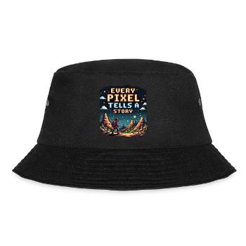 Every Pixel Tells a Story - Retro Gaming - Bucket Hat - black - Front - Lela (165cm)