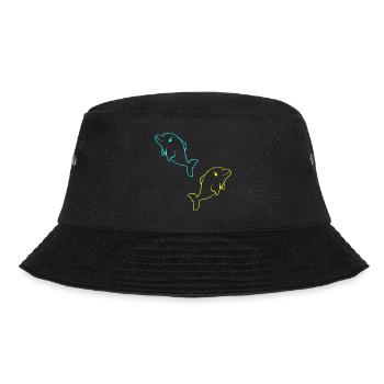 Delfin Fisch Fische Kind Kinder Baby Kleinkind - Bucket Hat - Schwarz - Vorne - Lela (165cm)