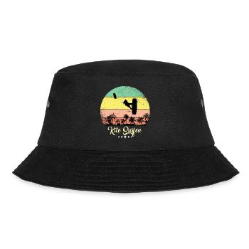 Kite Surfing Surfer Vintage Retro Sunset - Bucket Hat - black - Front - Lela (165cm)