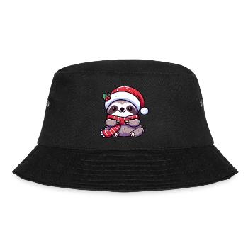 Süßes Faultier Chibi Weihnachten Mops Cartoon - Bucket Hat - Schwarz - Vorne - Lela (165cm)